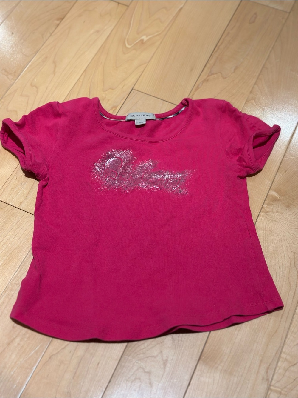 Burberry Kids Hot Pink Short Sleeve Logo Tee
